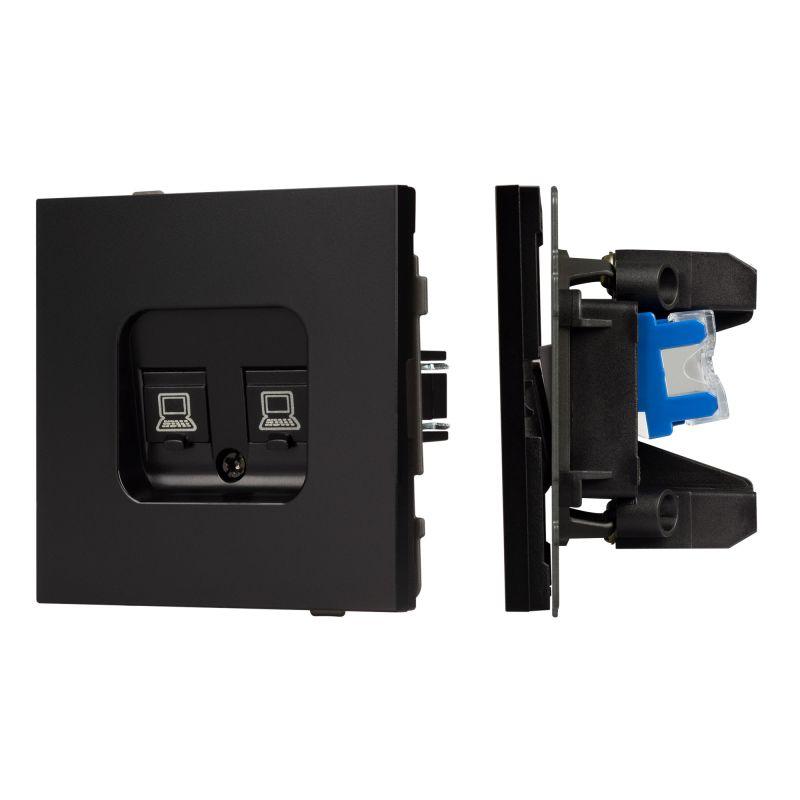 розетка компьютерная 2-м sct-tendo-mpc2-pl-bk rj45 кат.6 механизм arlight 054101 от BTSprom.by