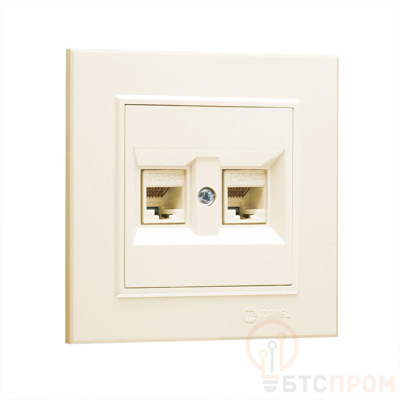 Розетка компьютерная двойн. СП Karea 16А IP20 CAT 5 крем. Makel 56010036 фото в каталоге от BTSprom.by  Розетка компьютерная двойн. СП Karea 16А IP20 CAT 5 крем. Makel 56010036 фото в каталоге от BTSprom.by