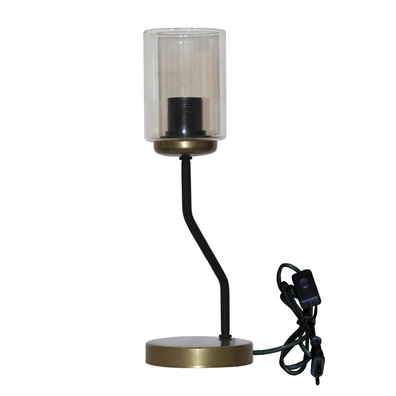 светильник настольный "ирис" ннб 63-60-019 e27 (плафон 8302)(им) черн. муар./зол./шнур черн. элетех 1005405427 от BTSprom.by