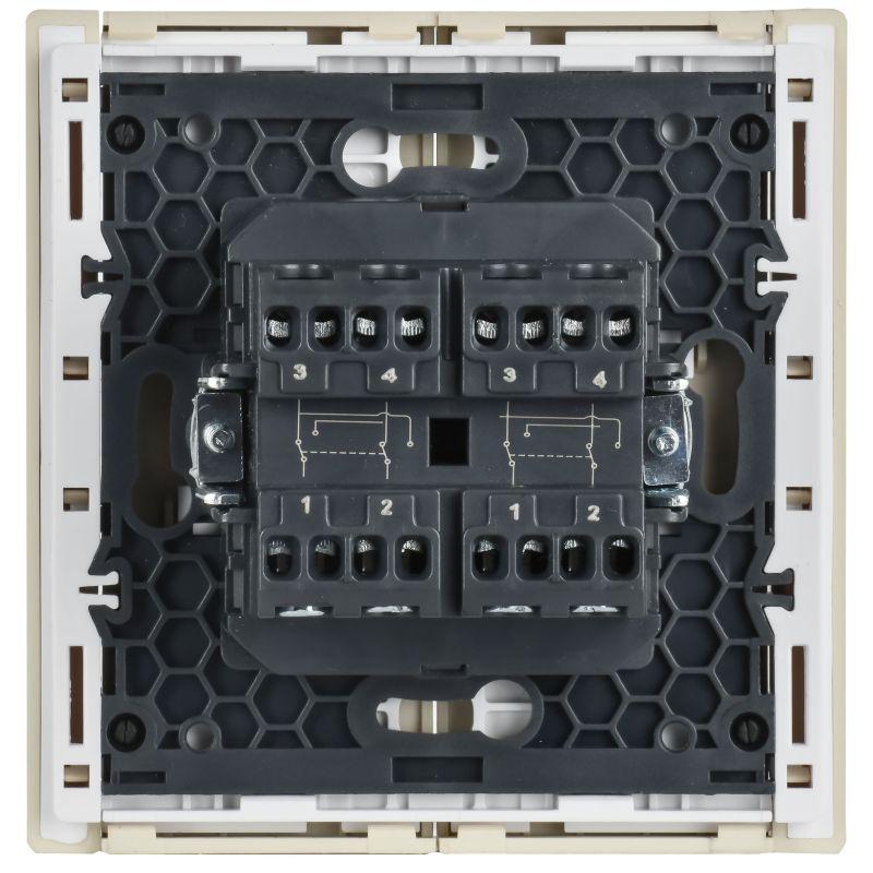  Выключатель перекрестный 2-кл. СП FORTE&PIANO 10А FP409 ваниль IEK FP-V23-0-10-1-K10 фото в каталоге от BTSprom.by