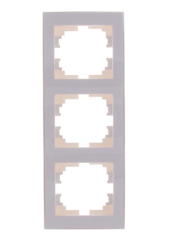 рамка 3-м rain вертикал. без вставки бел. lezard 703-0202-153 от BTSprom.by