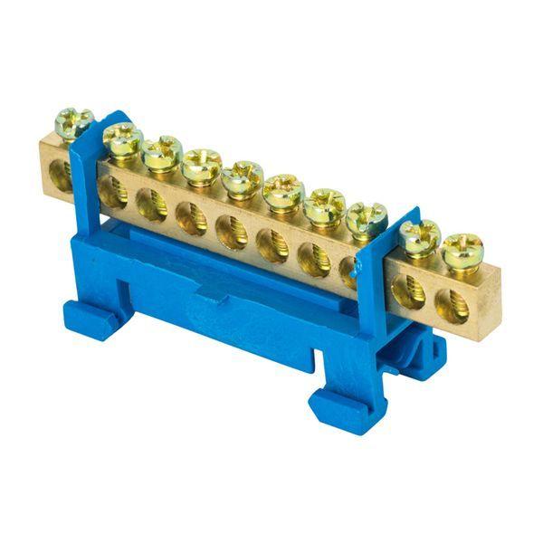 шина нулевая n 6х9 10 отверстий синий изолятор тип "стойка" на din-рейку латунь розн. стикер proxima ekf sn0-63-10-sb-r от BTSprom.by