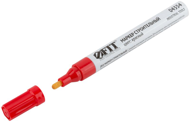  Маркер строительный с жидким красящим составом алюм. корпус красн. FIT 04354 фото в каталоге от BTSprom.by