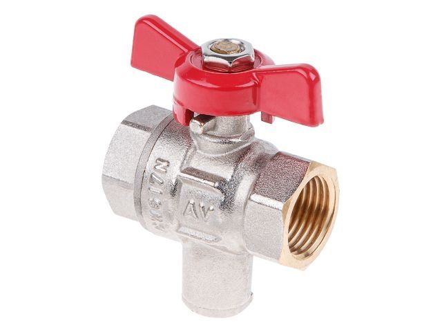кран шаровый 1/2" вн.-вн. бабочка, под датчик температуры pn40, av engineering (латунь, макс. 40 бар, макс. 110 °с) ave097001 от BTSprom.by