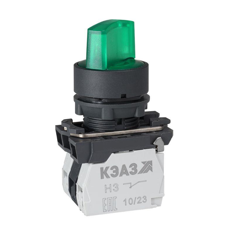переключатель кпе2120рл 220в зел. 2но+0нз ручка фикс 3поз индикатор ip40 кэаз 354430 от BTSprom.by