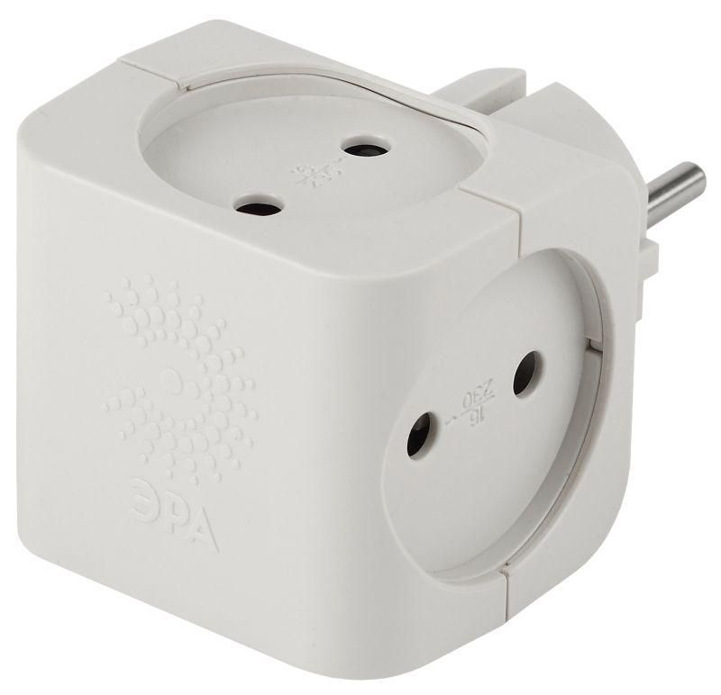 разветвитель 4-м без заземл. 16а ip20 sp-4-w бел. эра б0005103 от BTSprom.by