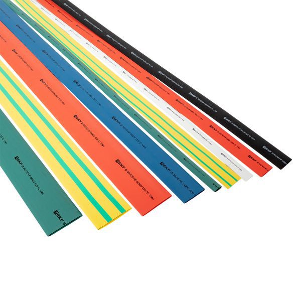  Набор трубок термоусадочных ТУТ 10/5; 12/6; 16/8; 20/10; 25/12.5; 30/15; 40/20 (7 цветов по 7шт 1м) PROxima EKF tut-n-1-r фото в каталоге от BTSprom.by