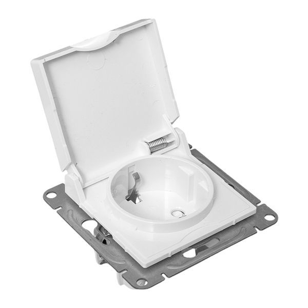  Розетка СП Эпика 16А IP44 с заземл. защ. шторки с крышкой механизм бел. EKF UP1-SOW-111-44 фото в каталоге от BTSprom.by