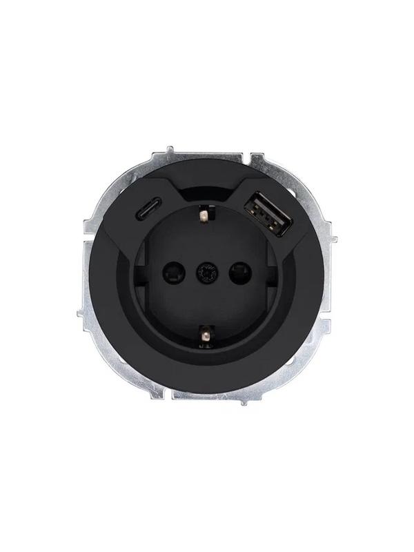 розетка 1-м сп osen с заземл. tc + usb разъем механизм черн. бархат lezard 743-4288-181tc от BTSprom.by