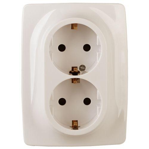 розетка 2-м сп эра12 12-2006-02 16а ip20 250в 2х2p+e schuko без лапок сл. кость эра б0038809 от BTSprom.by