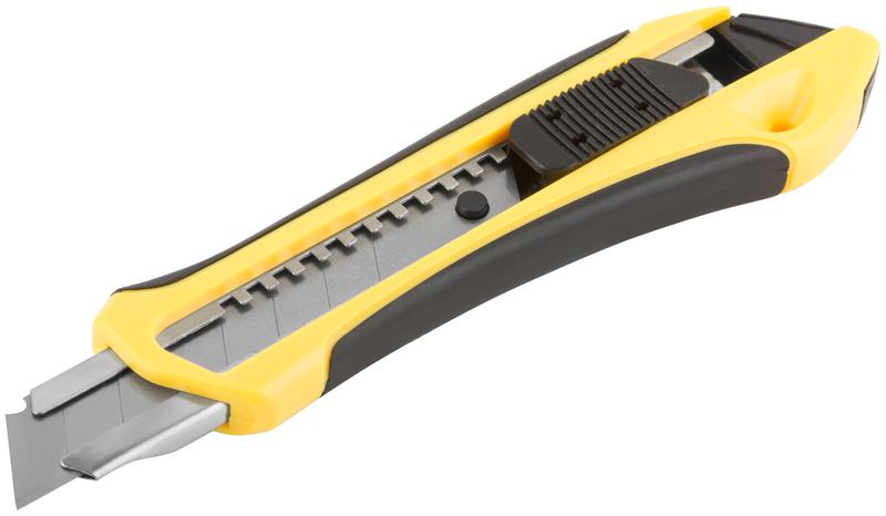  Нож технический 18мм усиленный прорезиненный 2-х сторонняя автофиксация FIT 10245 фото в каталоге от BTSprom.by