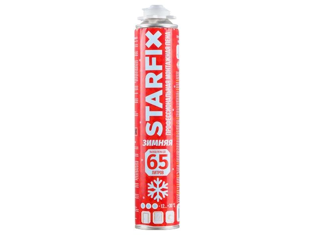 пена монтажная профессиональная зимняя starfix gunfoam winter 65 (850 мл) (выход пены до 65 литров   температура применения: от -12 °с до +30 °с можно использовать независимо) sm-07837-1 от BTSprom.by