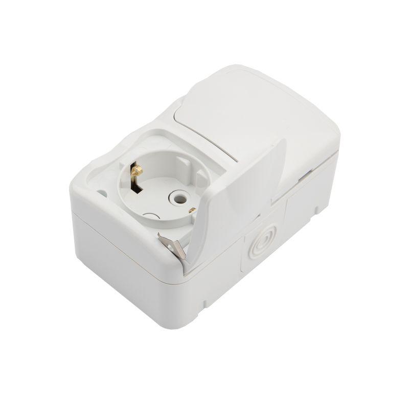  Блок ОП 2 розетки горизонт. Mini OG с заземл. керамика IP54 бел. Kranz KR-78-0607 фото в каталоге от BTSprom.by