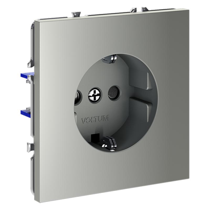  Розетка 1-м СП S70 16А с заземл. защ. шторки механизм сталь Voltum VLS040205 фото в каталоге от BTSprom.by