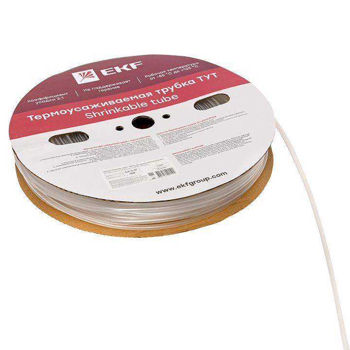  Трубка термоусадочная ТУТ 6/3 прозр. (уп.100м) PROxima EKF tut-6-tr фото в каталоге от BTSprom.by