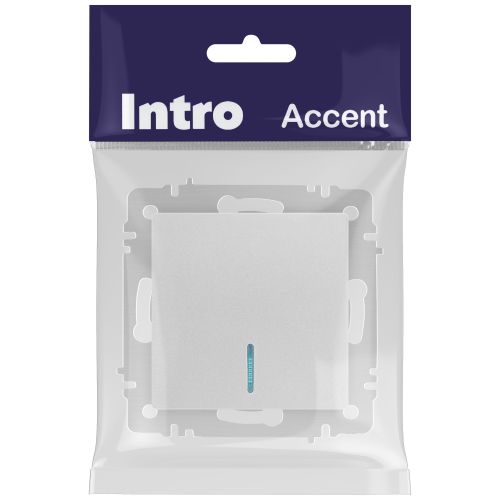  Выключатель 1-кл. СП Accent 6-102-03 10А IP20 250В с подсветкой AL/CU алюм. Intro Б0063478 фото в каталоге от BTSprom.by