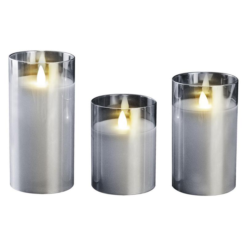 свеча декоративная cl7-set3-sr с пультом 3хaaa для каждой свечи (не в компл.) серебр. (уп.3шт) фаzа 5018792 от BTSprom.by