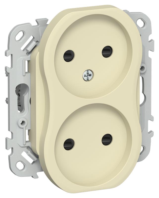 розетка 2-м сп flite рсш02-1-флн 10а без заземл. с защ. шторками безвинтовое крепление механизм навахо iek fi-r23-10-1-k87 от BTSprom.by