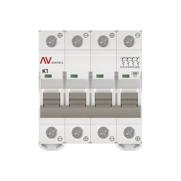 Выключатель автоматический модульный 4п K 1А 10кА AV-10 DC AVERES EKF mcb10-DC-4-01K-av фото в каталоге от BTSprom.by
