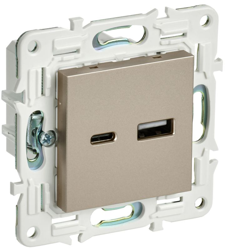розетка usb a+c 18вт skandy sk-r13sh шампань iek sk-u22-018-k37 от BTSprom.by