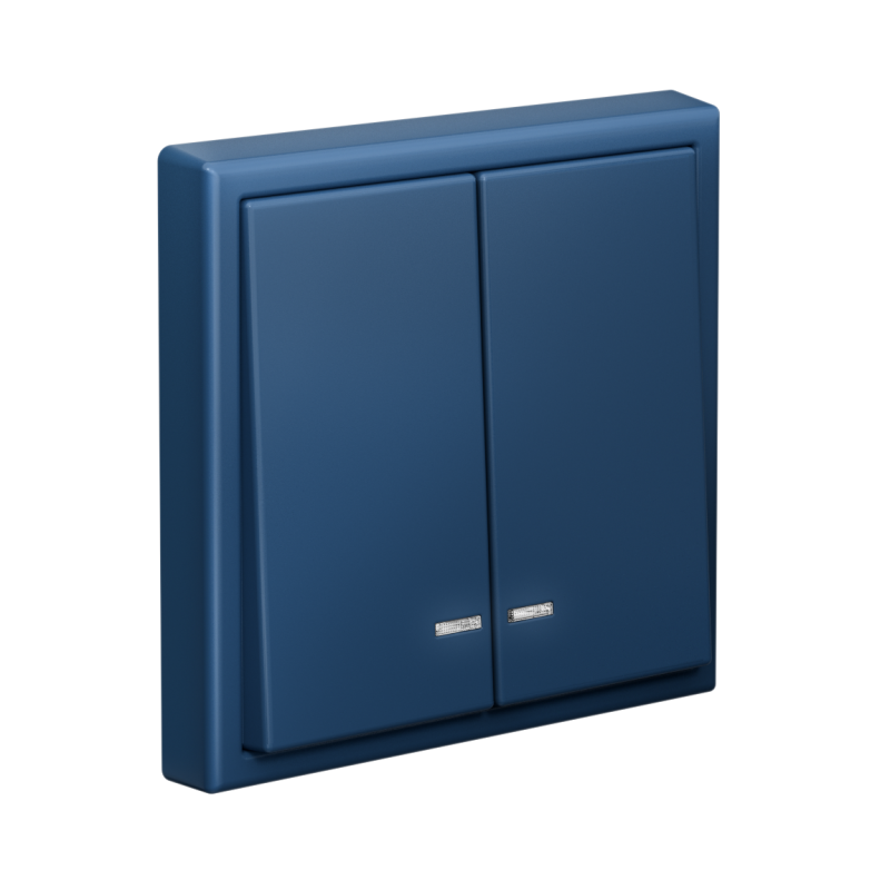  Выключатель 2-кл. ArtGallery (сх. 5а) 10AX с подсветкой быстрозажим. клем. механизм аквамарин SE GAL001153S фото в каталоге от BTSprom.by