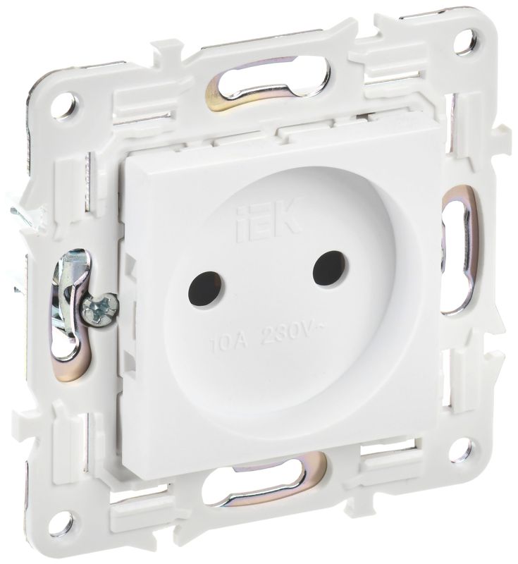 розетка skandy 10а без заземл. без защ. шторок sk-r02w арктич. бел. iek sk-r10-10-k01 от BTSprom.by