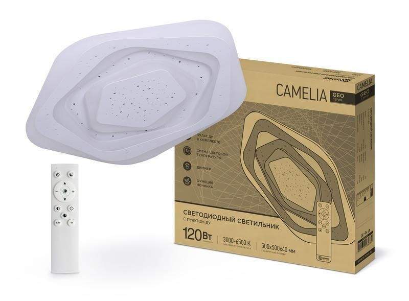 светильник светодиодный geo camelia 120вт 230в 3000-6500к 8400лм 500х40мм с пультом ду in home 4690612035796 от BTSprom.by