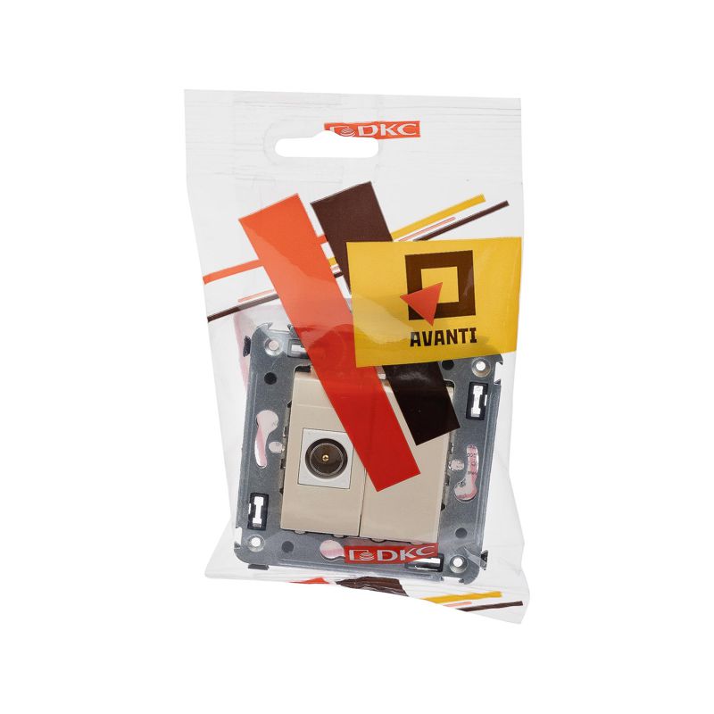  Розетка телевизионная одиночная TV СП Avanti "Ванильная дымка" DKC 4405503 фото в каталоге от BTSprom.by