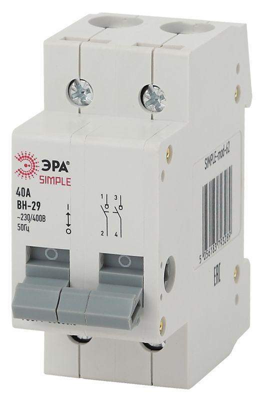 выключатель нагрузки 2п 40а вн-29 simple-mod-61 эра б0039251 от BTSprom.by