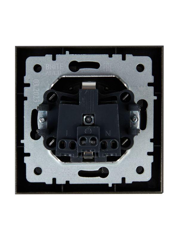  Розетка СП BRITE РСР14-1-0-БрШ 16А в сборе с заземл. защ. шторки шампань IEK BR-R14-16-K37-F фото в каталоге от BTSprom.by