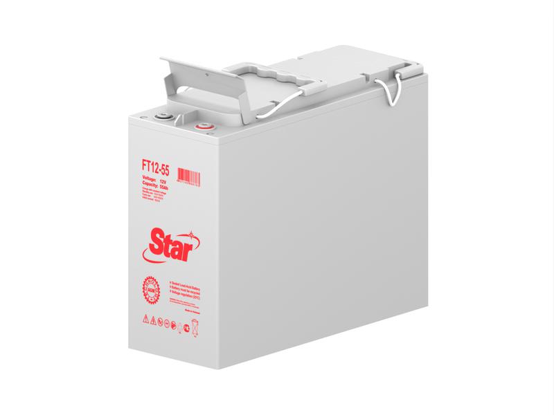 аккумулятор с фронтальными выводами 12в 55а.ч star ft12-55 от BTSprom.by