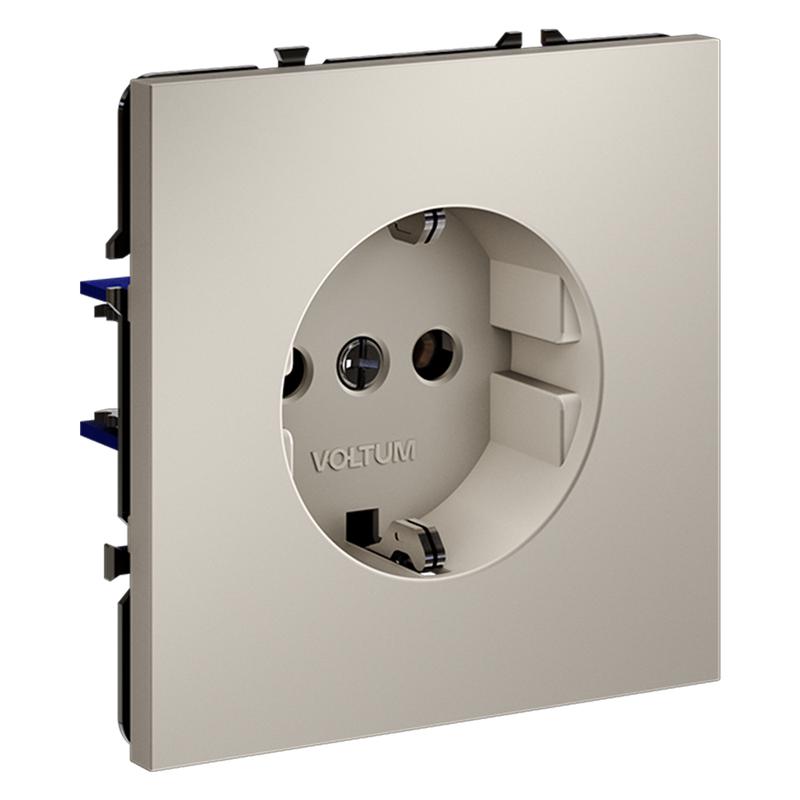  Розетка 1-м СП S70 16А с заземл. механизм кашемир Voltum VLS040103 фото в каталоге от BTSprom.by