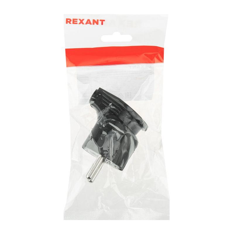  Вилка Евро угловая 16А с заземл. черн. Rexant 16-0726 фото в каталоге от BTSprom.by