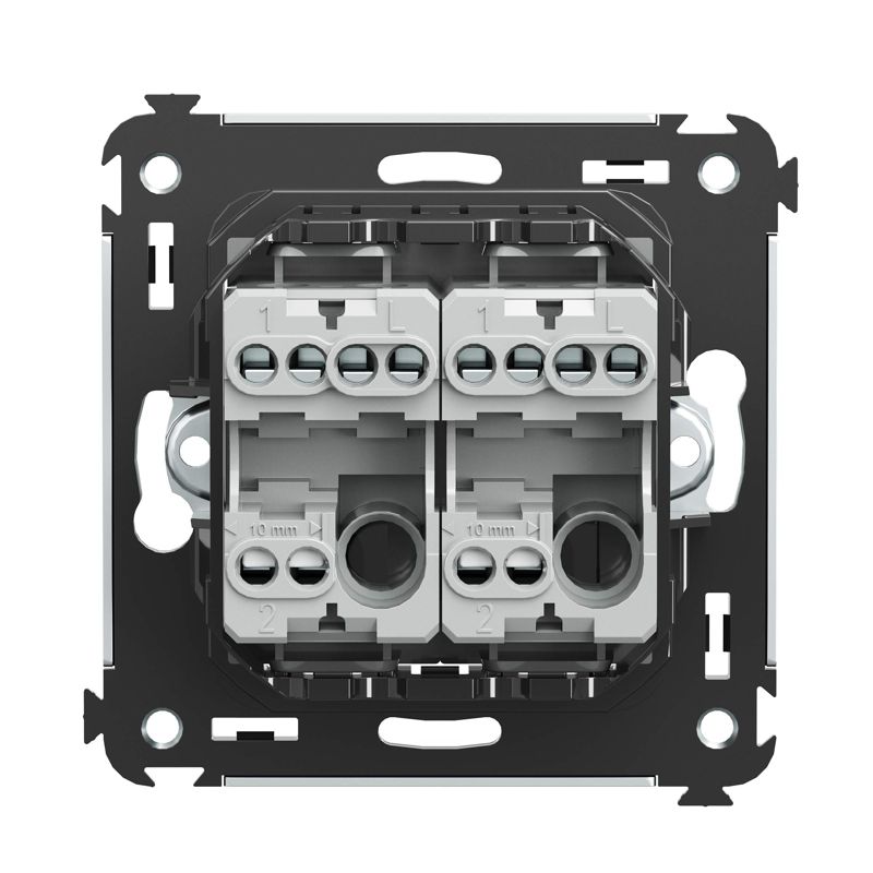  Переключатель 2-кл. 2мод. СП Avanti "Черный квадрат" 16А черн. DKC 4402114 фото в каталоге от BTSprom.by