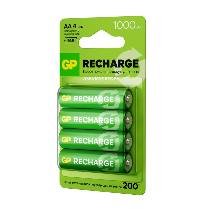  Аккумулятор AA/HR6 RECHARGE 1.2В 1000мА.ч 100AAHCV-2CRSBC4 32/192 (блист.4шт) GP 20251 фото в каталоге от BTSprom.by