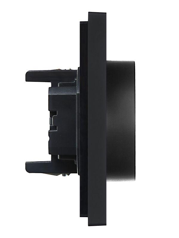  Розетка 2-м СП FORTE&PIANO FP123 16А с заземл. защ. шторки безвинт. крепл. черн. IEK FP-R24-16-1-K02 фото в каталоге от BTSprom.by