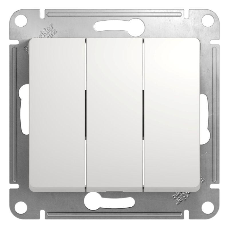 выключатель 3-кл. сп glossa 10а ip20 (сх. 1+1+1) 10ax механизм бел. se gsl000131 от BTSprom.by