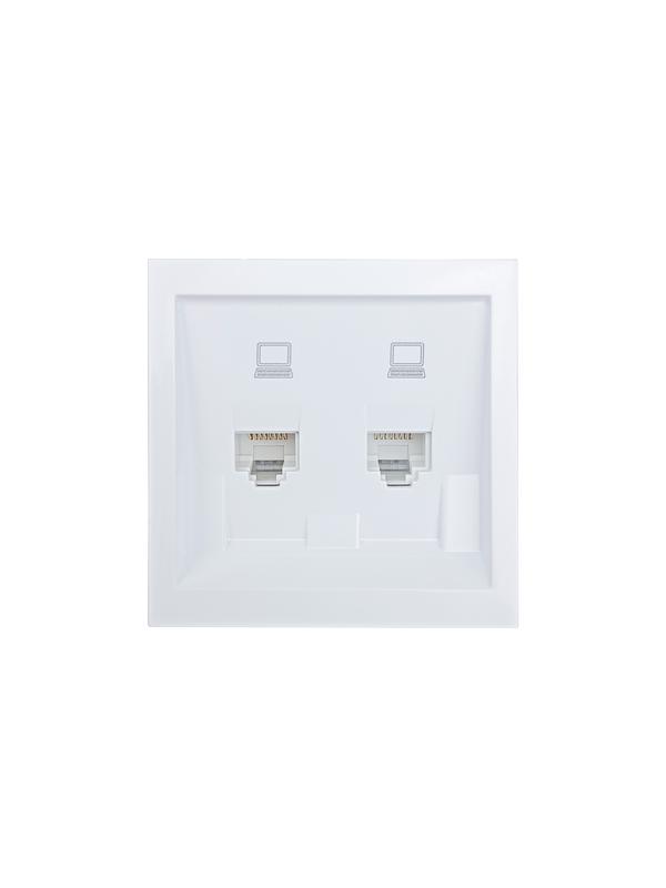  Розетка компьютерная 2-мест. ZIMA IP20 бел. LEZARD 704-0288-141 фото в каталоге от BTSprom.by