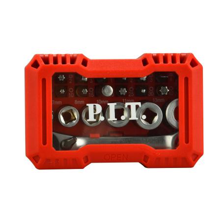 набор бит и торцевых головок с трещоткой биты 25мм 16шт; головки 6шт (24 предмета) p.i.t. aset04-0024 от BTSprom.by