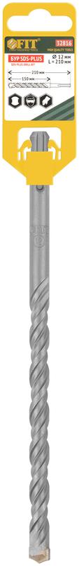  Бур по бетону SDS PLUS профи W-образная вставка двойная спираль 12х210мм FIT 32816 фото в каталоге от BTSprom.by