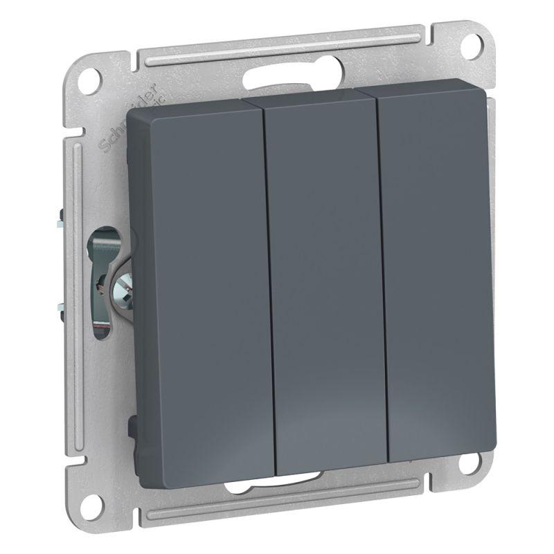 выключатель 3-кл. сп atlasdesign 10а ip20 (сх. 1+1+1) 10ax механизм грифель se atn000731 от BTSprom.by