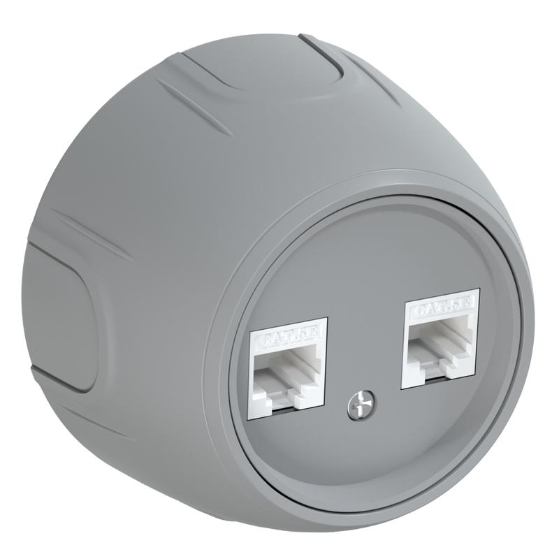 розетка компьютерная 2-м rj45 кат.5e rotondo сер. onekeyelectro 7700894 от BTSprom.by