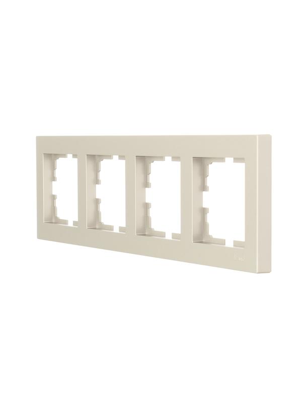  Рамка 4-местн. горизонт. VESNA титан LEZARD 742-3700-149 фото в каталоге от BTSprom.by