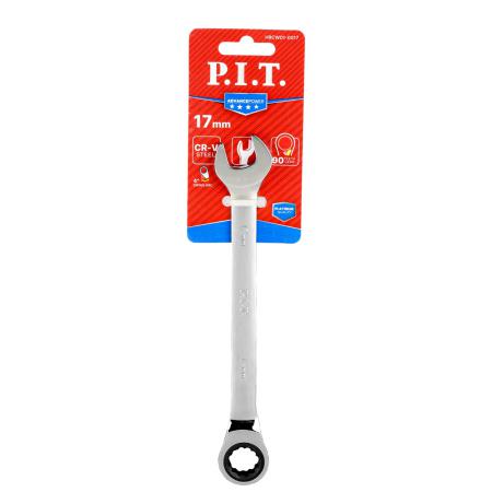 ключ комбинированный с храповым механизмом advance 17мм 40crv 90 зубцов nicr p.i.t. hrcw01-0017 от BTSprom.by