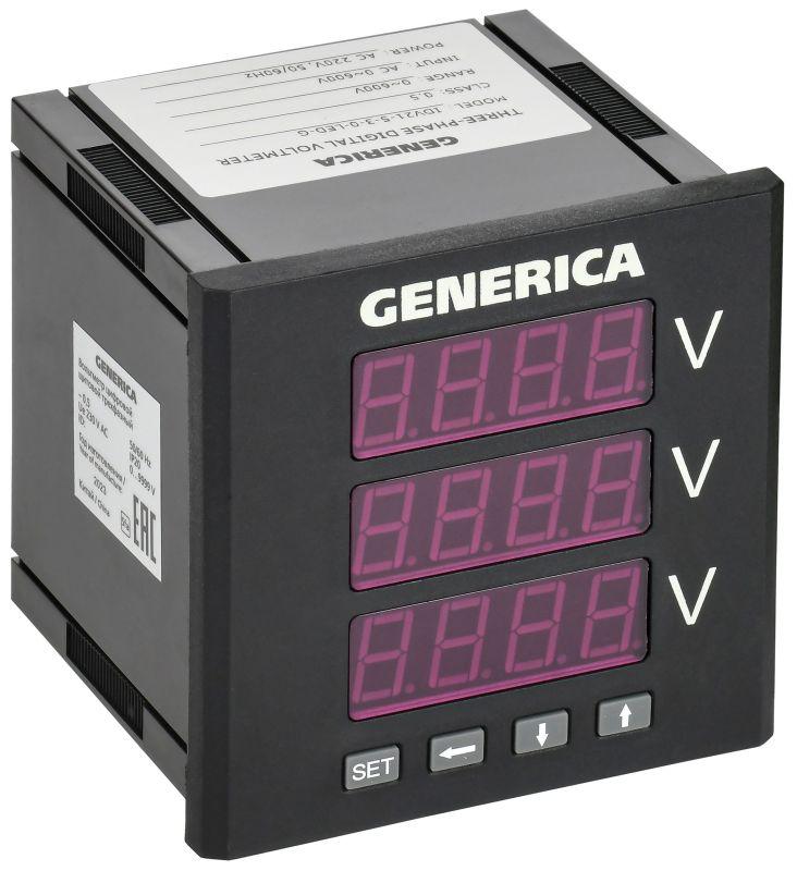 вольтметр цифровой щитовой 3ф 96х96 led generica idv21-5-3-0-led-g от BTSprom.by