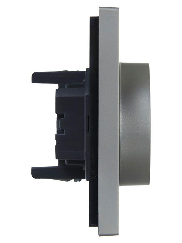  Розетка 2-м СП FORTE&PIANO FP523 16А с заземл. защ. шторки безвинт. крепл. сталь IEK FP-R24-16-1-K46 фото в каталоге от BTSprom.by