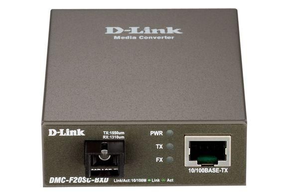 медиаконвертер dmc-f20sc-bxd/b1a (1 порт 10/100base-tx; 1 порт 100base-fx + разъем sc (тх: 1550 нм; rx: 1310 нм ) для одномод. оптич. кабеля (до 20км) d-link 1359425 от BTSprom.by