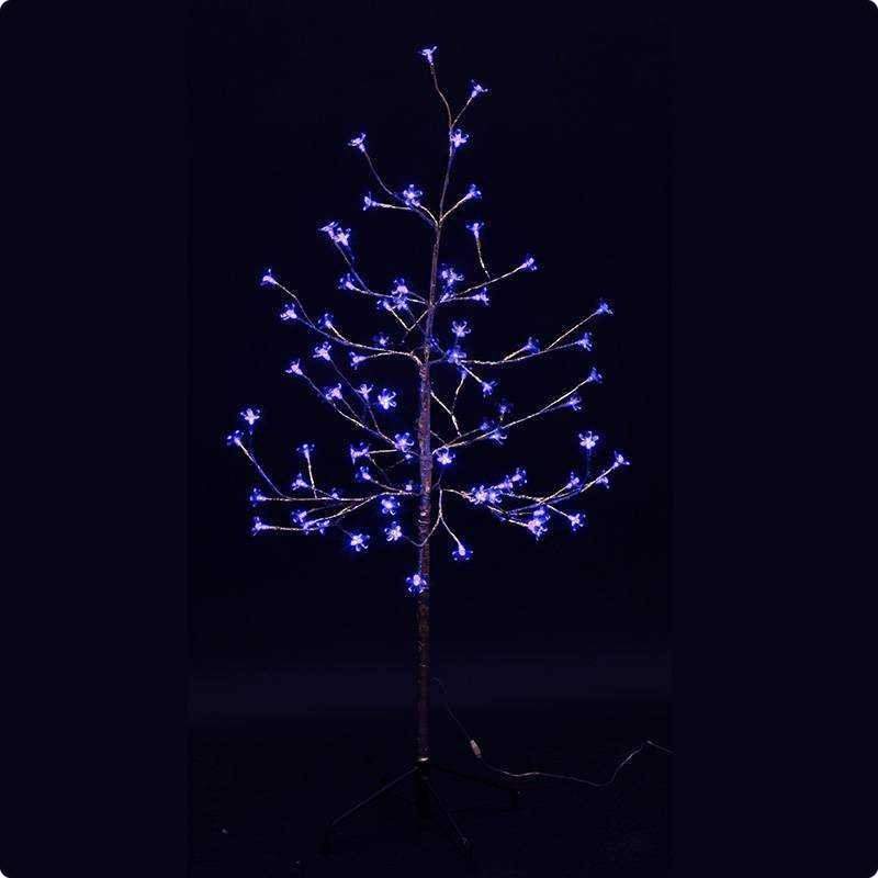дерево комнатное "сакура", ствол и ветки фольга, высота 1.2 метра, 80 светодиодов синего цвета, трансформатор ip44neon-night от BTSprom.by