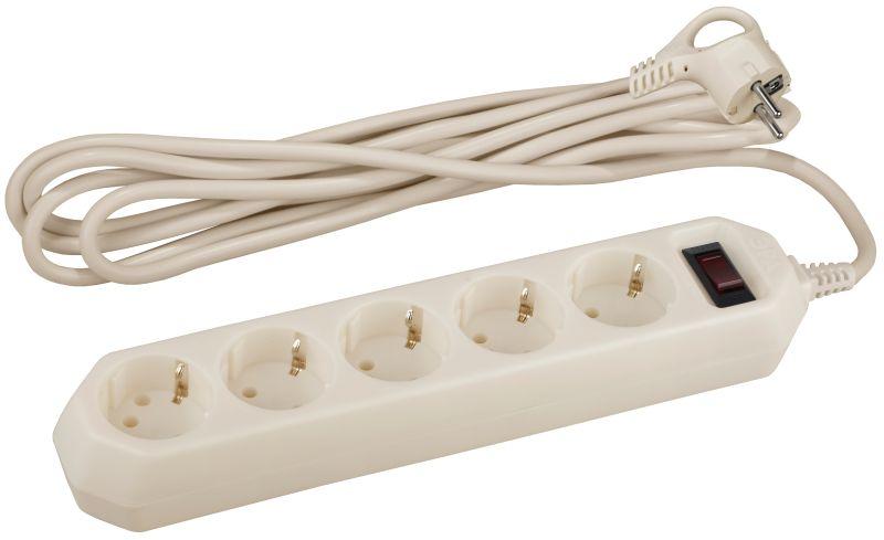 удлинитель с сетевым фильтром 5х3м с заземл. 10а ip20 usf-5es-3m-i пвс 3х0.75 с выкл. сл. кость эра б0019035 от BTSprom.by