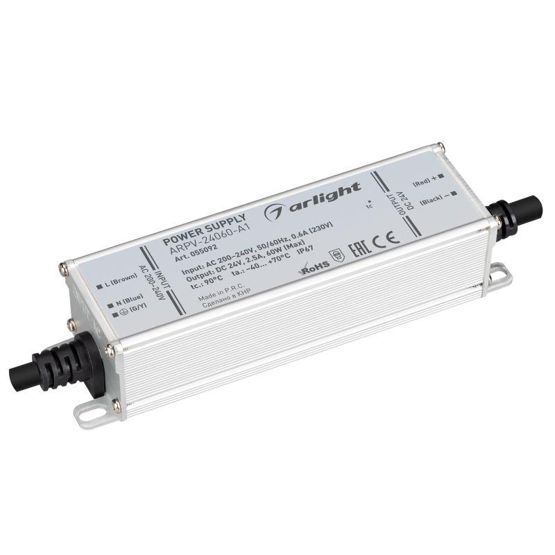 блок питания arpv-24060-a1 24в 2.5а 60вт ip67 метал. arlight 055092 от BTSprom.by